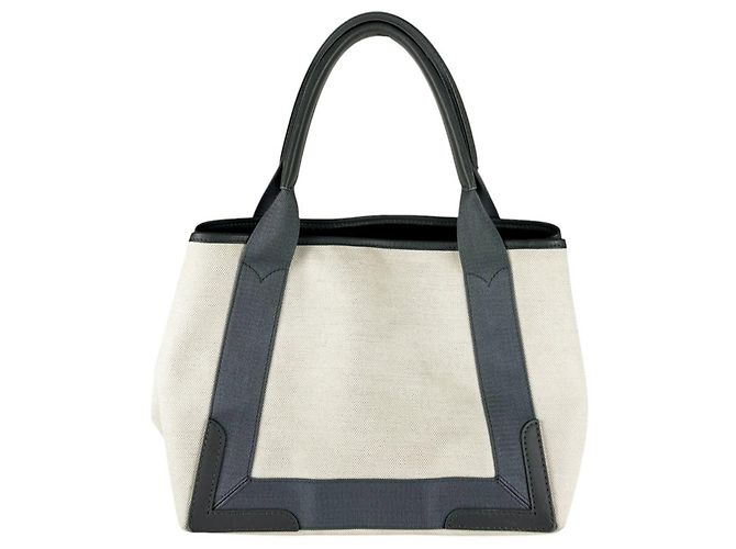 Borsa Balenciaga Cabas S Navy Marrone Crudo - vista 3