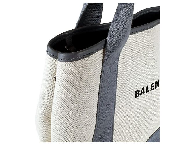 Borsa Balenciaga Cabas S Navy Marrone Crudo - vista 7