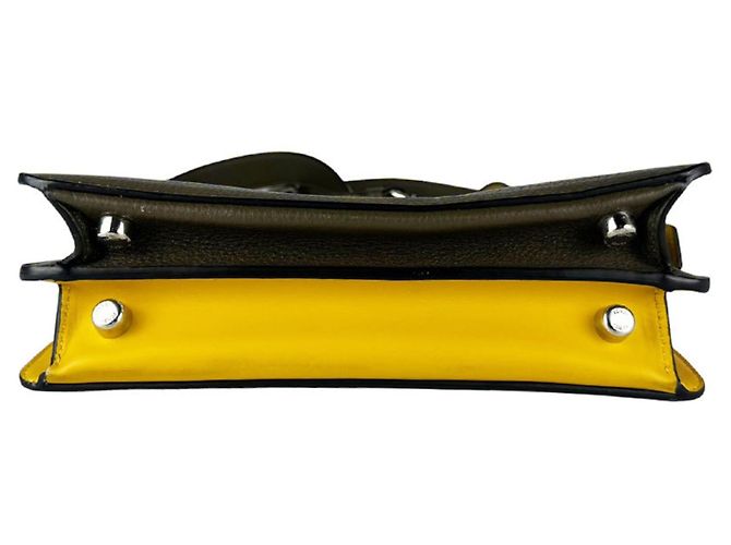 Borsa a tracolla Fendi Peekaboo I.U. in Khaki e Yellow Cachi Giallo - vista 4