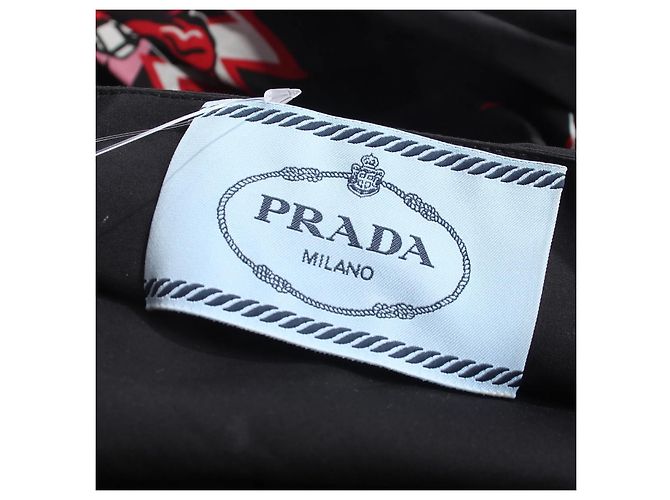 Vestido de mujer Prada con estampado de rosas Negro Roja - vista 6