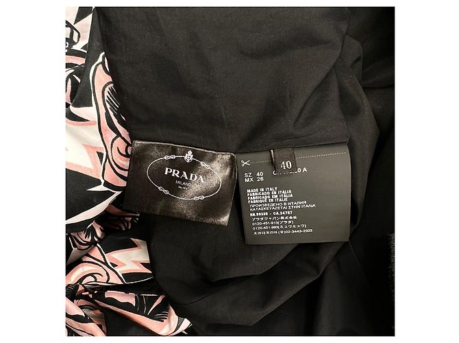 Vestido de mujer Prada con estampado de rosas Negro Roja - vista 8