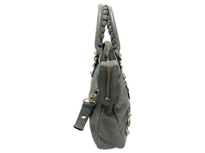 Borsa 2-Way in pelle grigia Balenciaga Marrone - vista 4