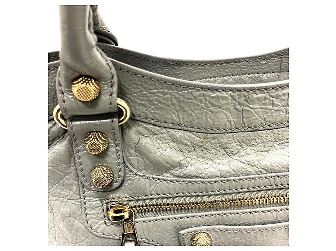 Borsa 2-Way in pelle grigia Balenciaga Marrone - vista 8