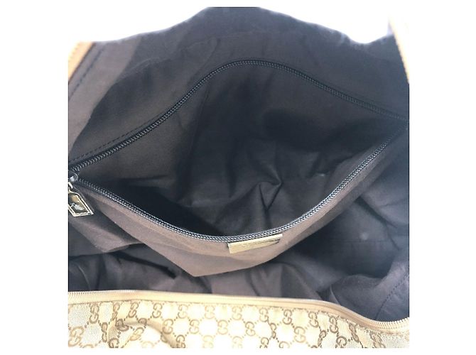Gucci Boston Bag aus beigem GG Canvas - Ansicht 13