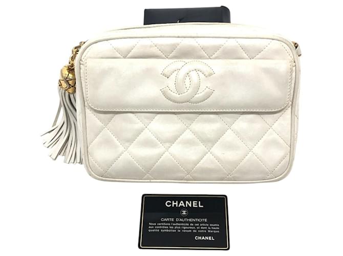 Borsa CHANEL Matelassé Coco Mark Bianco - vista 8