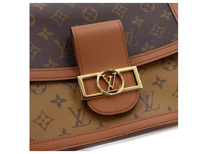 Bolsa de Ombro Louis Vuitton Monogram Reverse Dauphine MM Marrom Monograma - vista 9