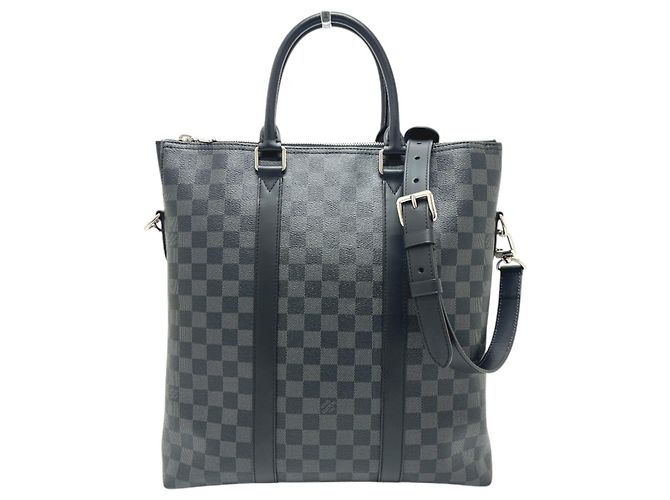 Borsa Louis Vuitton Anton in Damier Graphite Nero - vista 2