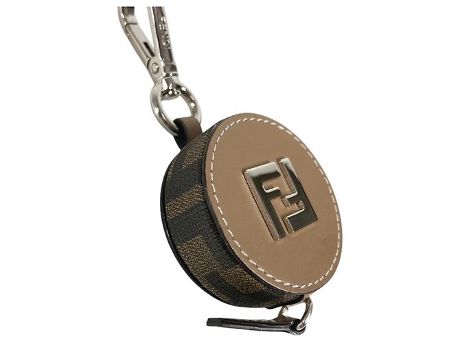 Fendi Zucca FF Logo Leder-Schlüsselanhänger Braun - Ansicht 2