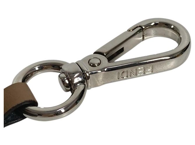 Fendi Zucca FF Logo Leder-Schlüsselanhänger Braun - Ansicht 4