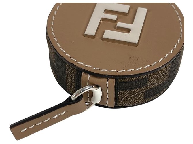 Fendi Zucca FF Logo Leder-Schlüsselanhänger Braun - Ansicht 5