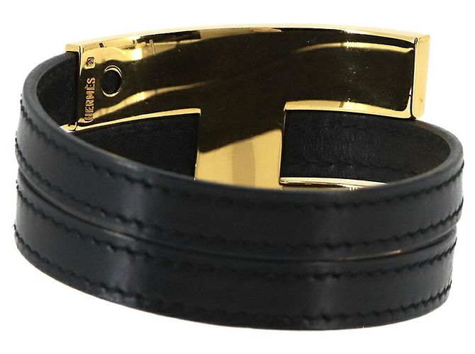 Hermès Bracciale Hermes Pousse Nero D'oro - vista 3
