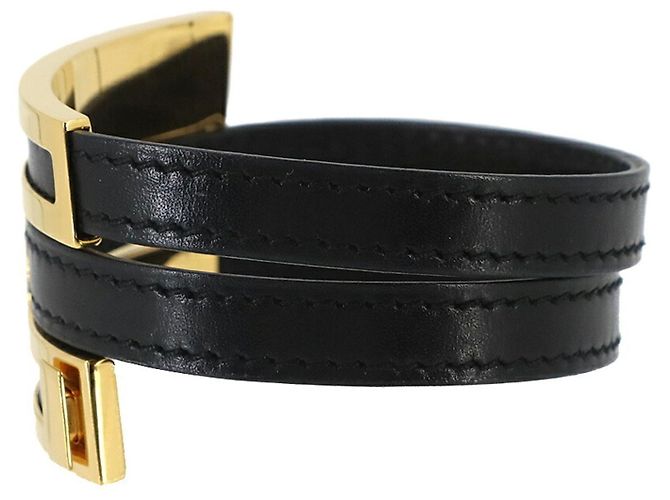 Hermès Bracciale Hermes Pousse Nero D'oro - vista 4