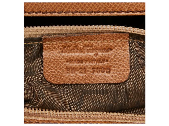 Borsa Tote Salvatore Ferragamo Gancini Marrone - vista 13