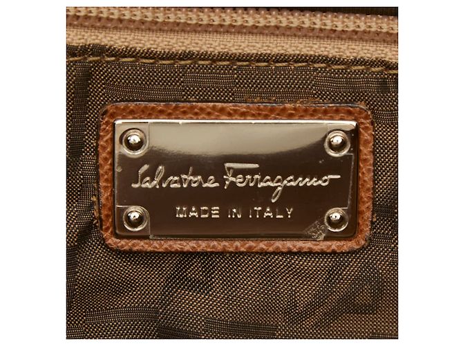 Borsa Tote Salvatore Ferragamo Gancini Marrone - vista 14