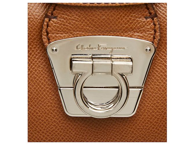 Borsa Tote Salvatore Ferragamo Gancini Marrone - vista 8