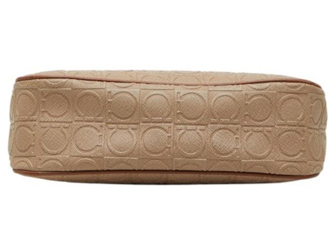 Borsa Salvatore Ferragamo con logo Gancini in rilievo Marrone Beige - vista 3