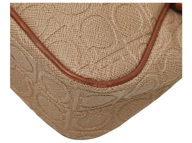 Borsa Salvatore Ferragamo con logo Gancini in rilievo Marrone Beige - vista 4