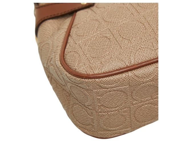 Borsa Salvatore Ferragamo con logo Gancini in rilievo Marrone Beige - vista 7