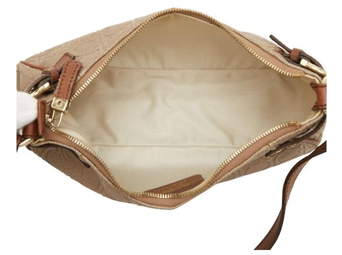 Borsa Salvatore Ferragamo con logo Gancini in rilievo Marrone Beige - vista 8