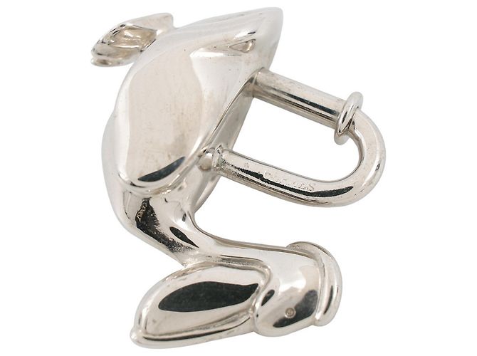 Hermès Charm per borsa Hermes Silver Padlock Pelican Argento - vista 4