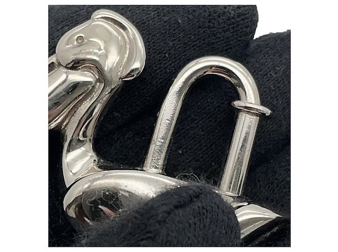 Hermès Charm per borsa Hermes Silver Padlock Pelican Argento - vista 6