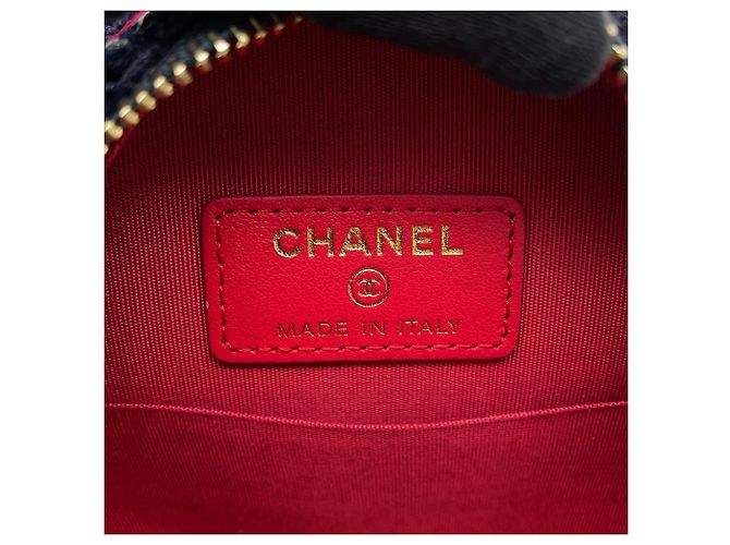 Borsa a tracolla Chanel Matelassé con catena Rosa Bianco Blu navy - vista 12