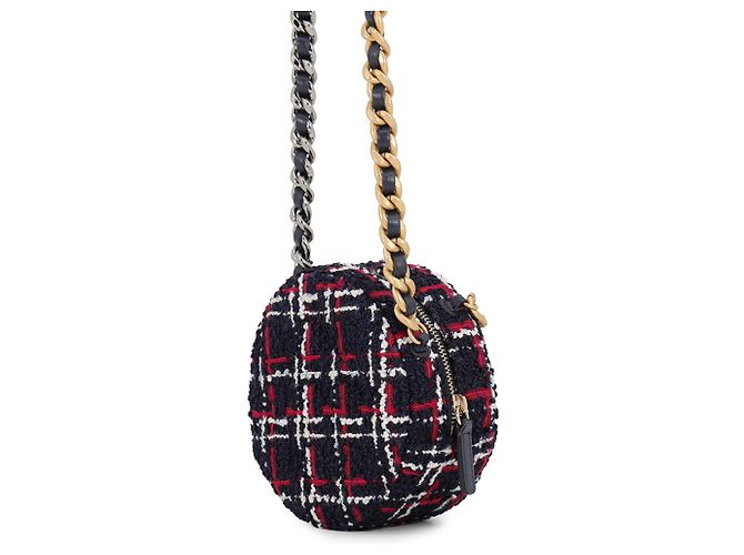 Borsa a tracolla Chanel Matelassé con catena Rosa Bianco Blu navy - vista 2