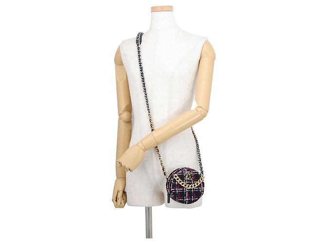 Borsa a tracolla Chanel Matelassé con catena Rosa Bianco Blu navy - vista 4