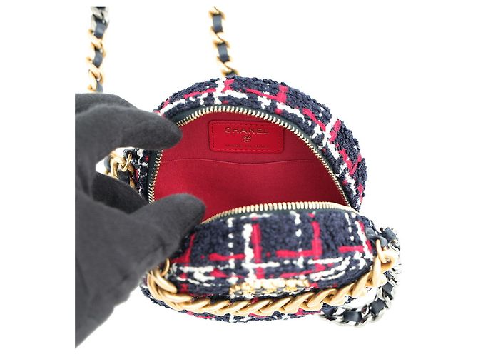 Borsa a tracolla Chanel Matelassé con catena Rosa Bianco Blu navy - vista 5