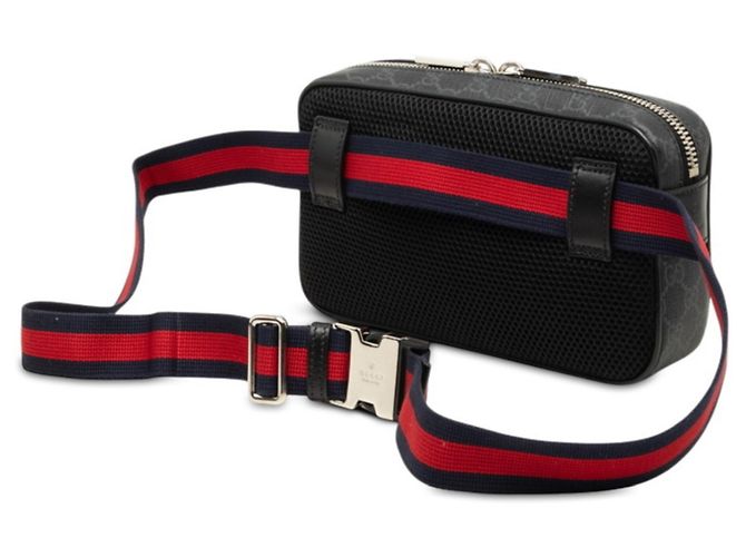 Borsa a tracolla Gucci GG Supreme - Pelle Gray Red Navy Marrone Rosso Blu navy - vista 2