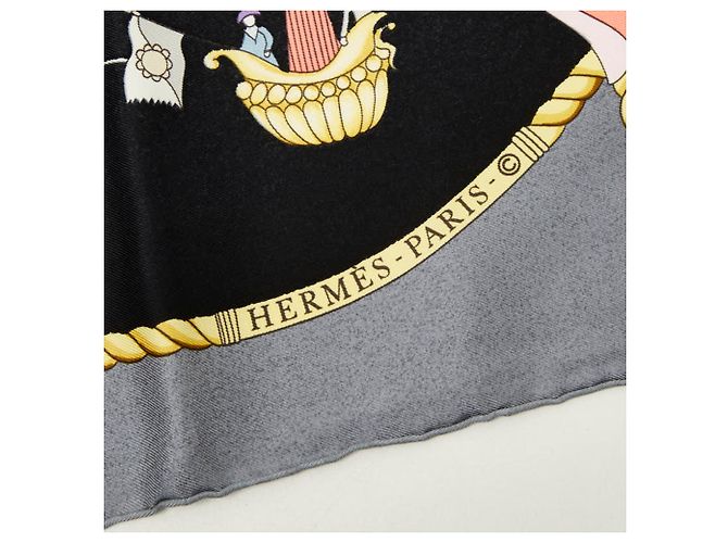 Hermès Foulard Hermes Carre 90 LES FOLIES DU CIEL Nero Multicolore - vista 3