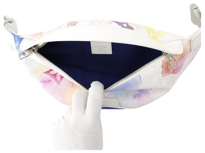 Louis Vuitton Monogram Watercolor Discovery Bumbag PM Bianco Multicolore - vista 5