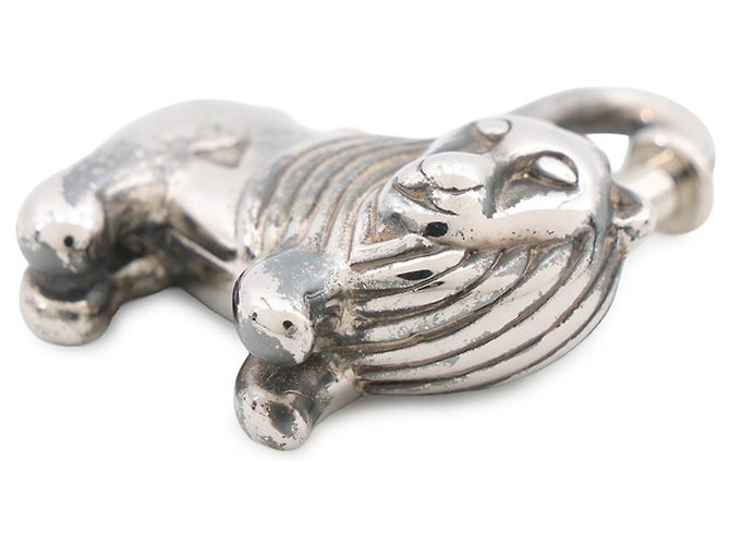 Hermès Hermes Cadena Lion Africa 1997 Metal Charm Argento - vista 2