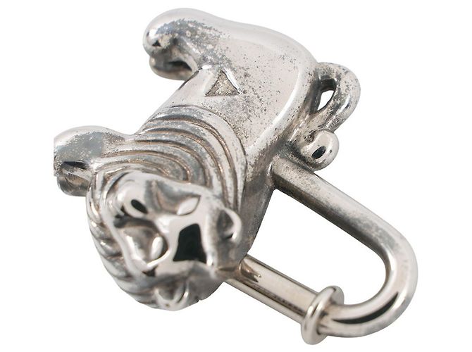 Hermès Hermes Cadena Lion Africa 1997 Metal Charm Argento - vista 4