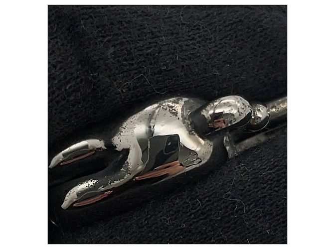 Hermès Hermes Cadena Lion Africa 1997 Metal Charm Argento - vista 6