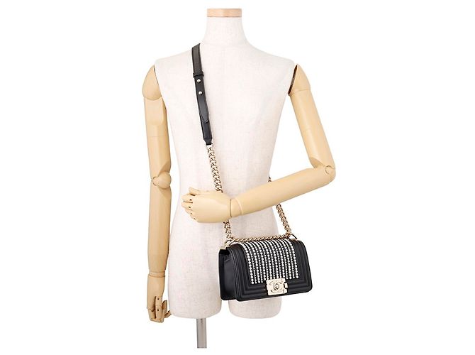 Borsa a tracolla Chanel Black Matelasse Nero - vista 5