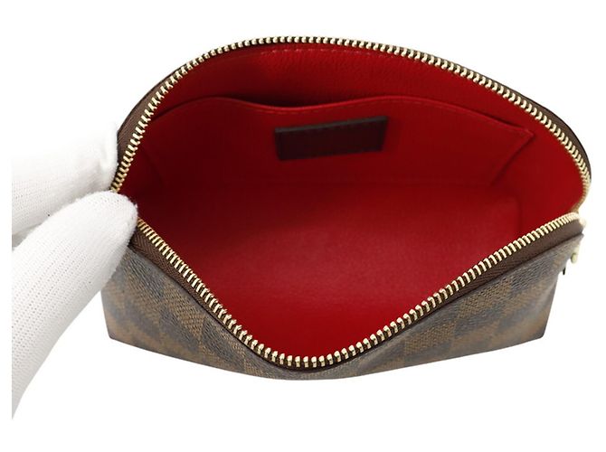 Louis Vuitton Damier Ebene Pochette Rosso - vista 4