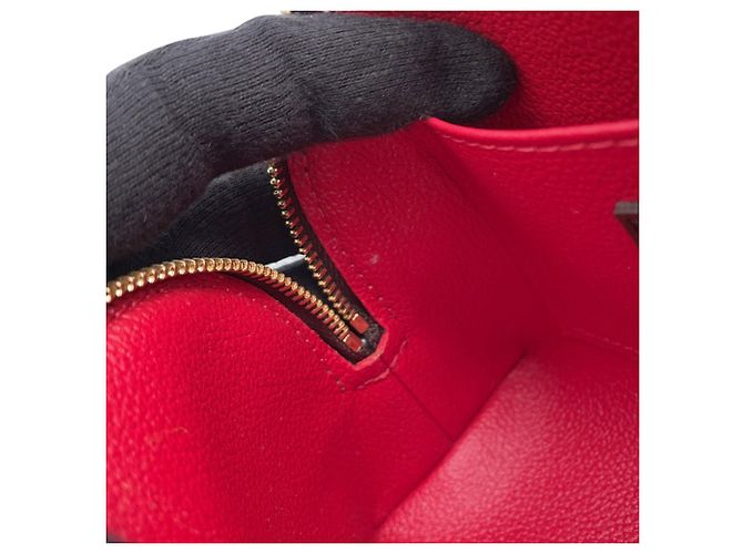 Louis Vuitton Damier Ebene Pochette Rosso - vista 8