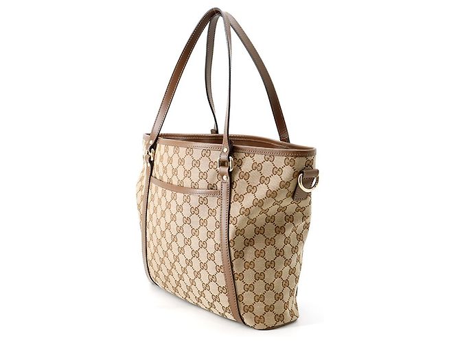 Gucci GG Canvas Leder Tote Bag Braun - Ansicht 2