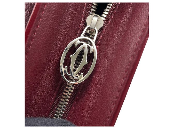 Borsa a tracolla Cartier Cabochon in pelle Bordò - vista 11