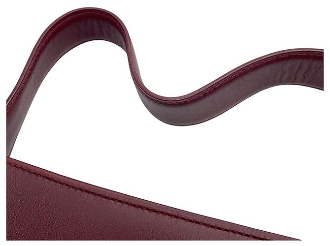 Borsa a tracolla Cartier Cabochon in pelle Bordò - vista 9