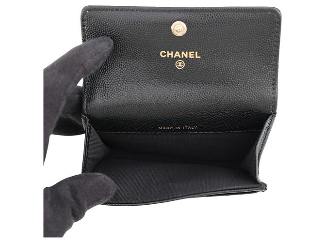 Tarjetero Chanel de piel de becerro granulada negra Negro - vista 5