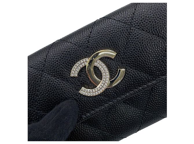 Tarjetero Chanel de piel de becerro granulada negra Negro - vista 6