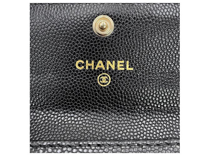 Tarjetero Chanel de piel de becerro granulada negra Negro - vista 7