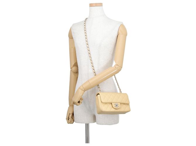 Chanel Matelassé Mini Flap Handbag Beige - view 4