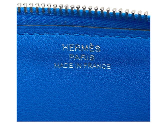 Hermès Tarjetero Hermes en piel Hydra azul - vista 8