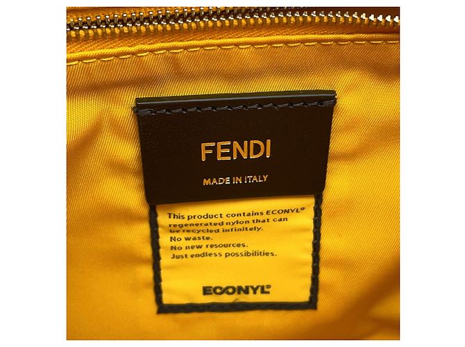Borsa a tracolla Fendi in nylon Giallo - vista 16