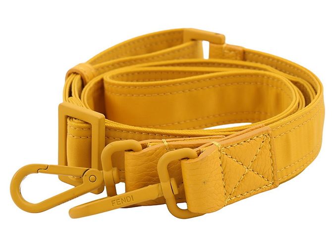 Borsa a tracolla Fendi in nylon Giallo - vista 17