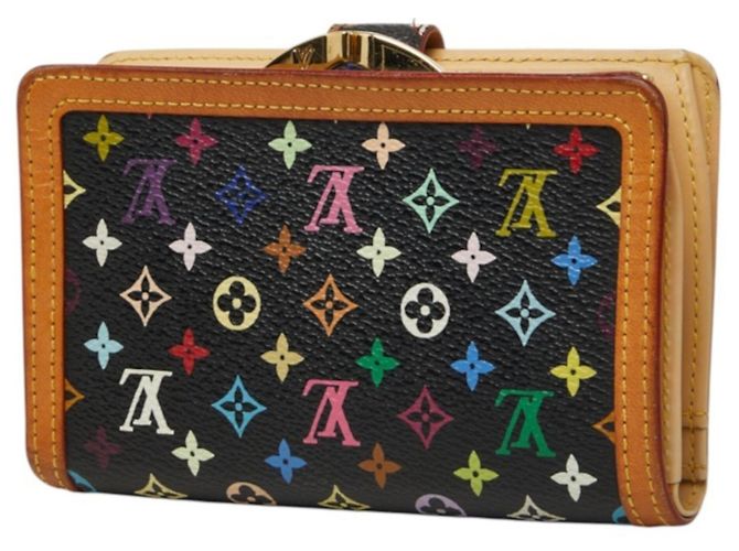 Portafoglio bi-fold Louis Vuitton Monogram Multicolor Nero Multicolore - vista 2
