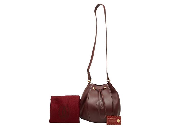 Borsa a tracolla Cartier Must Line Bordò - vista 12
